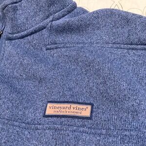 Vineyard Vines Mens 2XL Blue Heather Shirt Quarter Zip Pullover Sweater